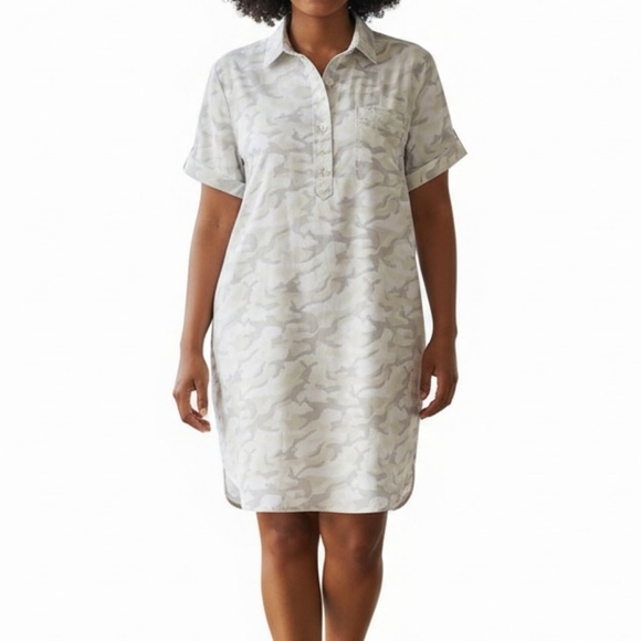 Vineyard Vines Dresses & Skirts - Vineyard Vines Light Gray Camo Shirt Dress